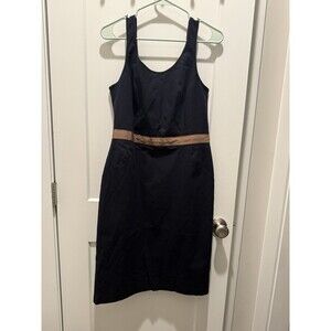 Club Monaco sleeveless fitted dress navy color in size 12 in stretch cotton